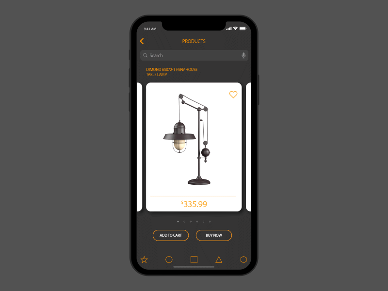 Lamp 3D objects 3d animation maya mobile substance. ui ux