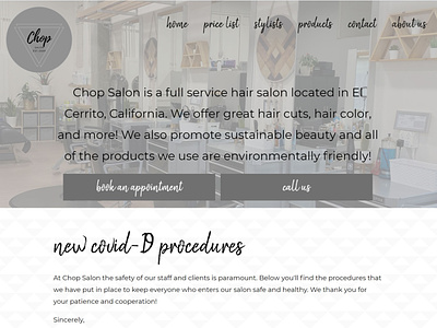 Chop Salon 2020-2021 Index Page clean design css hair salon html responsive website salon website web design website