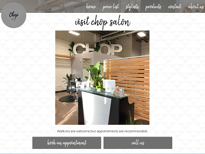 Chop Salon 2020-2021 Contact Page clean design css hair salon html responsive website salon website web design website