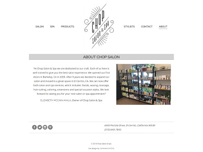 Chop Salon & Spa - Website Re-Design clean design css design grid design grid layout html responsive website web design website