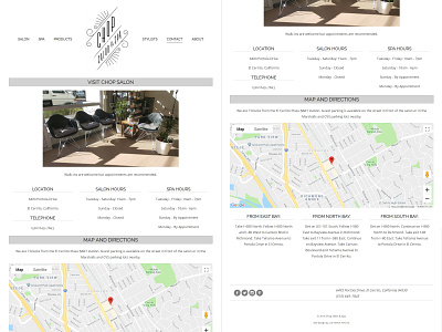 Chop Salon & Spa - Website Re-Design Details clean design css google map graphic design grid design grid layout html responsive website web design website