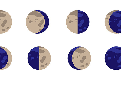 Personal Project - Phases of the Moon adobe illustration adobe illustrator graphic design moon moon phases vector vector graphic