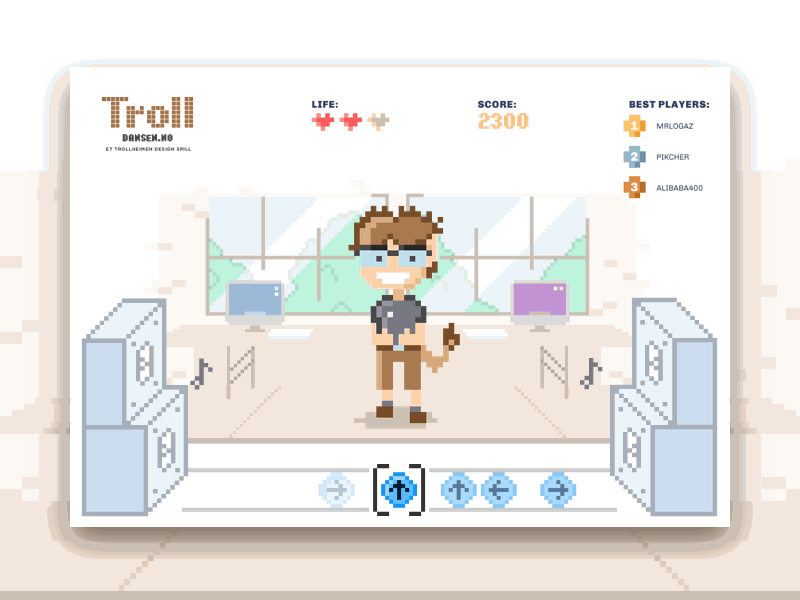 Little web game for Trollheimen Design AS company design game web