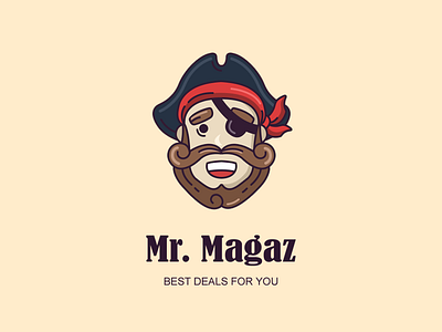 Logo for a «Mr. Magaz» company branding company design games logo pirate shop