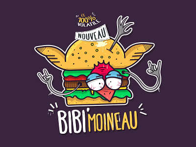 Burger Bibi'Moineau bird burger illustration illustrator vector