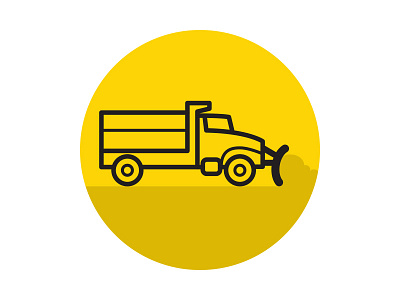 Snow Plow circle icon snow plow truck vehicle yellow
