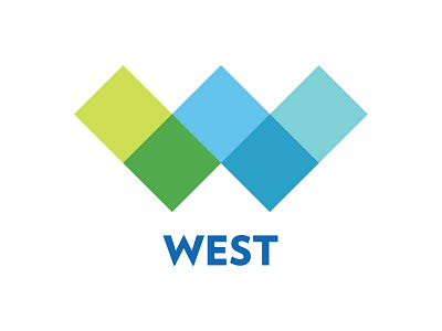 W blue branding green logo typography w west