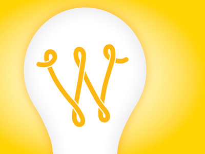 Watts identity illustrator light bulb logo w white yellow