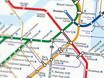 Boston MBTA Map Redesign adobe illustrator boston diagram map massachusetts redesign transit map