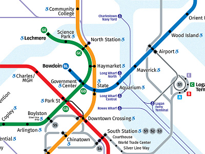 Boston Rapid Transit Map - 2018 adobe illustrator boston cartography diagram massachusetts subway map transit map usa