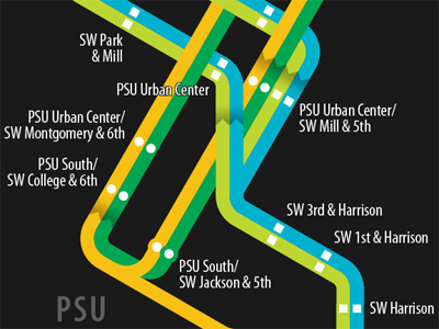 PDX Rail Map - September 2012 adobe illustrator map portland redesign transit map