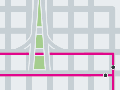 EmX Alignment Map, Eugene OR adobe illustrator brt bus emx map transit map