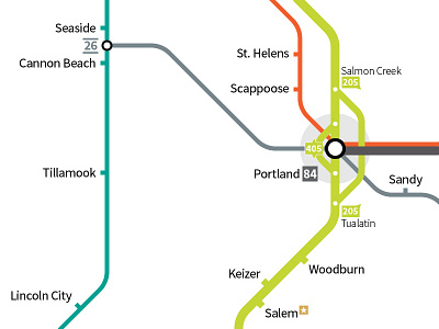 Portland, Oregon adobe illustrator highways map oregon portland transit map