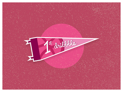 Hello Dribbble! debut first shot illustration pennant