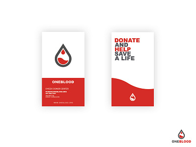 OneBlood Business Cards business cards rebrand