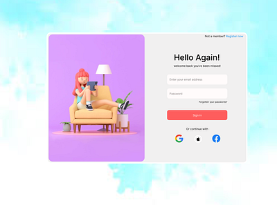 #DailyUi design 002/100 Login form #DesignedByMalthidar