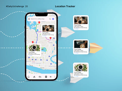 #dailyuichallenge 20/100 Location tracker design dailyuichallenge figma uiuxdesign