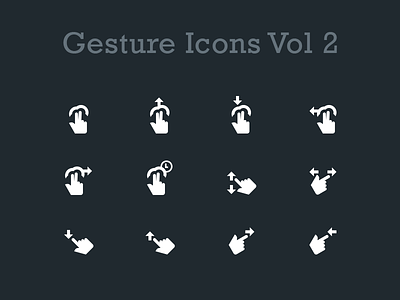 Free Gesture Icons Vol 2 download finger flat free freebies gesture glyph hand icon icons psd
