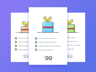 Day 6 - Package Pricing app challenge daily ui design gift icons illustration interaction interface package price