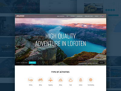 Tour & Travel in Lofoten expedition itineraries landing page lofoten team building tour travel trip web design