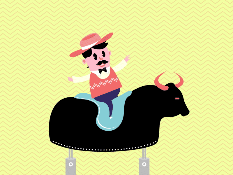 Riding the bull 2danimation aftereffects bull bullriding cowboy loop motion motiongraphics