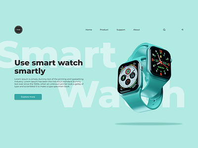 Landing page of smart watch app dailyui design illustration landing ui