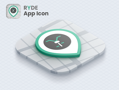 RYDE App Icon (Own idea) #DailyUI Day 5 app branding dailyui design icon iconapp illustration logo typography ui ux vector