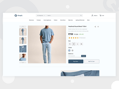 ShopQ - Product details page | Shopping website add to cart amazon applogiq buynow e commerce ebay flipkart product product details products rating shopping shopq