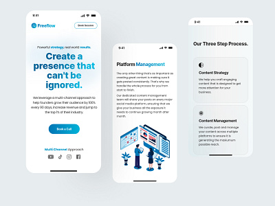 Landing Page optimized for conversion - Freeflow Social design figma landing page minimal design mobile design ui web design website design