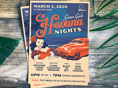 Havana Nights Gala Invitation cuba cuban gala havana nights illustration invitation