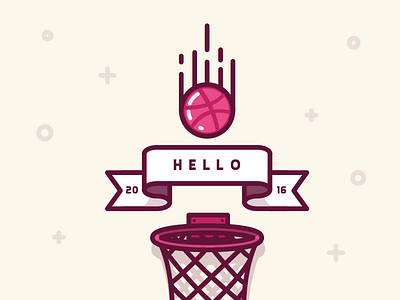 He Takes The Shot! basketball debut first shot globe hello hello dribble invitation pink