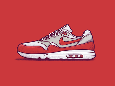 Nike Air Max 1 colour illustration nike shoe sneaker texture trainer vector