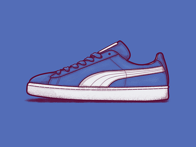 Puma Suede illustration puma shoe sneaker texture trainer vector