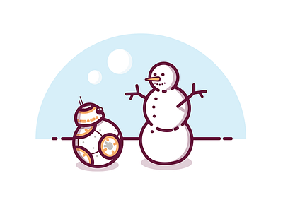 BB8 Christmas christmas illustration snow snow man star wars winter xmas