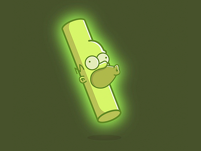 Radioactive Homer character drink illustration nuke show simpsons tv vector