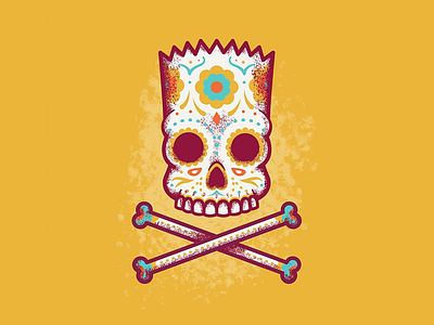 Bart Skull bart character day of the dead dead illustration simpson skull texture tv show vector