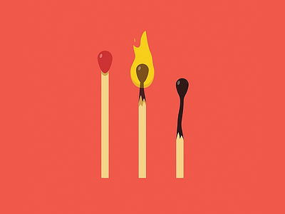 The Life of a Match character design fire icon illustration life match texture timeline vector