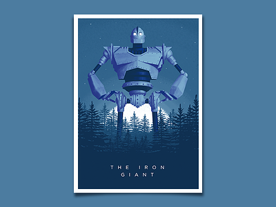 The Iron Giant Print character design free illustration movie poster robot texture the iron giant trees vector