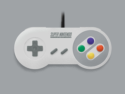 SNES Controller controller design gaming icon illustration nintendo player retro snes texture vector vintage