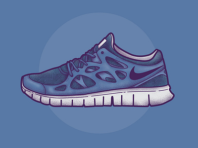 Nike Free Run 2 branding clothing design illustration nike shoe sneaker texture trainer vector