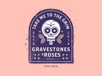 Gravestones & Roses badge beer beer branding beer label death drink drink logo drinking illustration label skull texture vector
