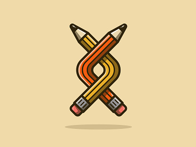 Twisted Pencils branding design fun icon illustration logo pen and ink pencil texture vector