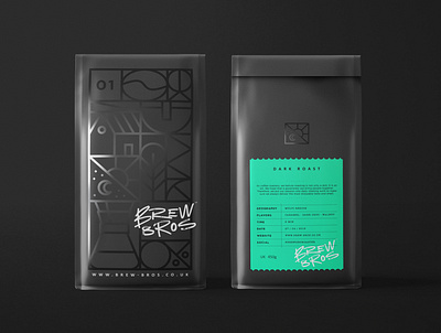 Brew Bros Coffee Roasters bag brew coffee design drink geometic icon illustration logo package packaging design pattern texture vector