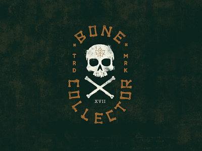 Bone Collector badge badge logo bones character design icon illustration logo skeleton skull texture typogaphy vector