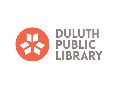 Duluth Public Library books circle duluth library logo red scandinavian stacked telefon