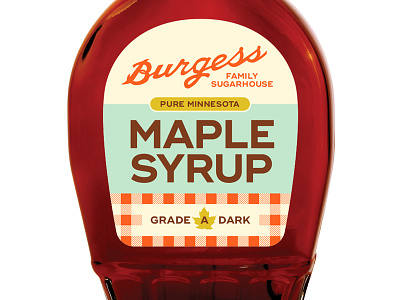 Maple Syrup bottle label maple syrup minnesota packaging plaid pure retro sugarhouse syrup vintage