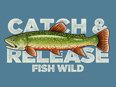 Catch & Release apparel digital art fish fishing graphic design hunting illustration outdoors typography woods