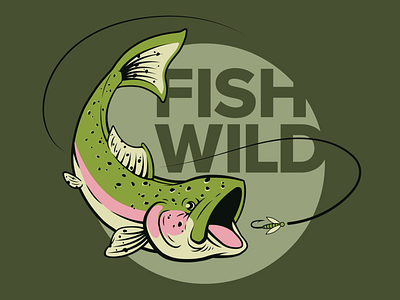 Hungry Trout apparel design digital art fish fishing graphic design hunting illustration vector