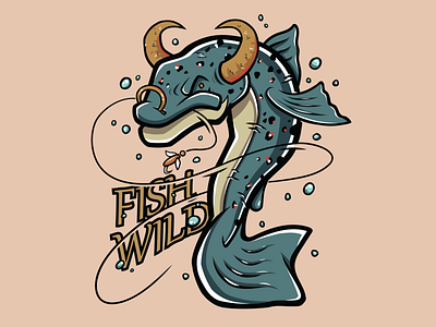 Bull Trout apparel design digital art fish fishing graphic design hunting illustration