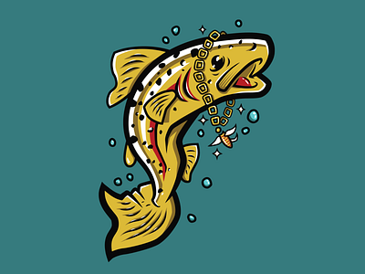 Golden Trout digital art fish fishing illustration vector